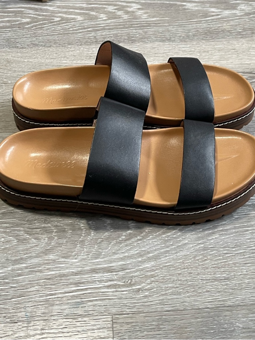 Madewell Charley Double-Strap Slide Sandals Size 8 - Picture 2 of 4